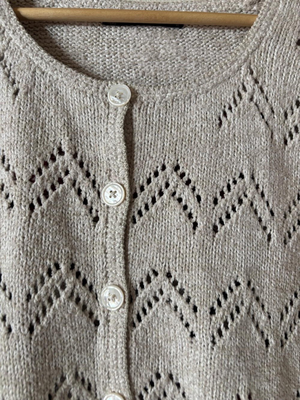 Peruvian Connection Pima Cotton and Alpaca Cream Cardigan Sweater Floral XL - Picture 3 of 10